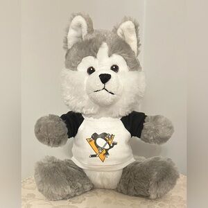 Cute Pittsburgh Penguin Arctic Fox Stuffed Animal With Pittsburgh Penguins Shirt